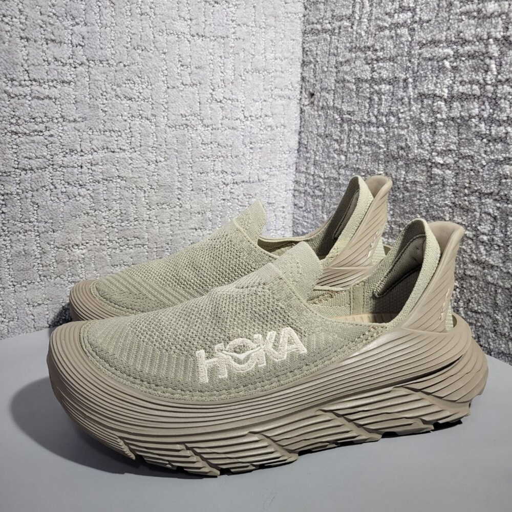 Hoka One One Restore TC Unisex Size US L11 M10 Dune/Oxford Tan Slip-On Shoes